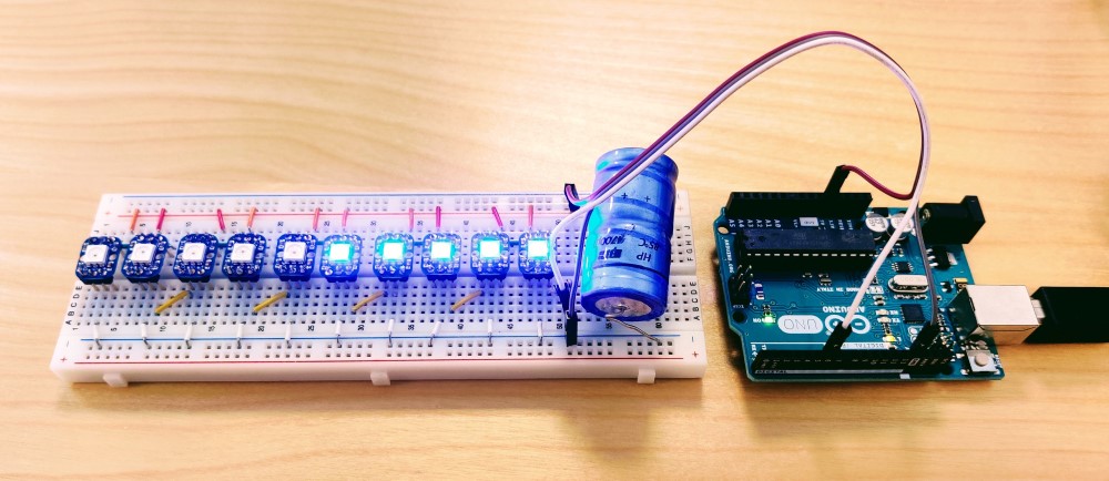 Arduino og Neopixel LED array